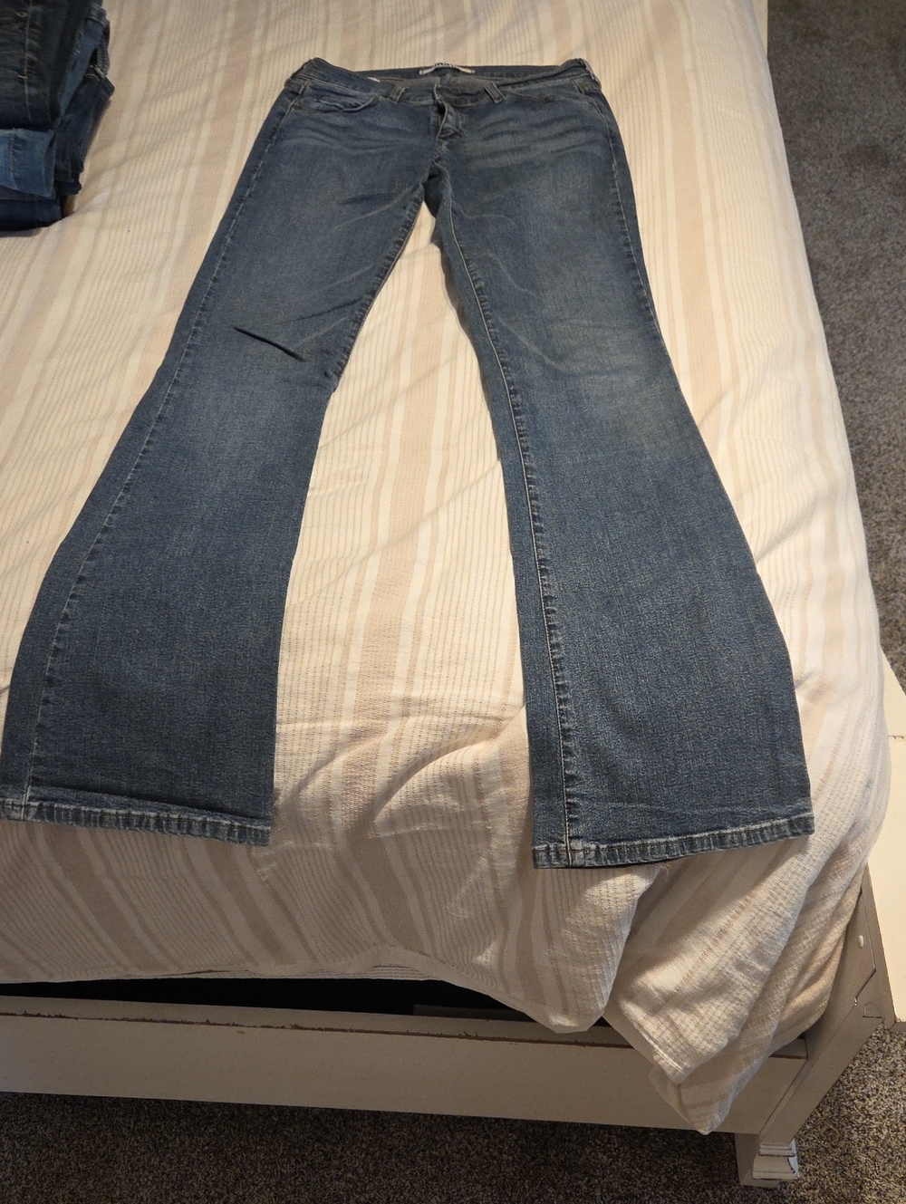 Mavi Medium Blue Flare Jeans — Wide-Leg Denim